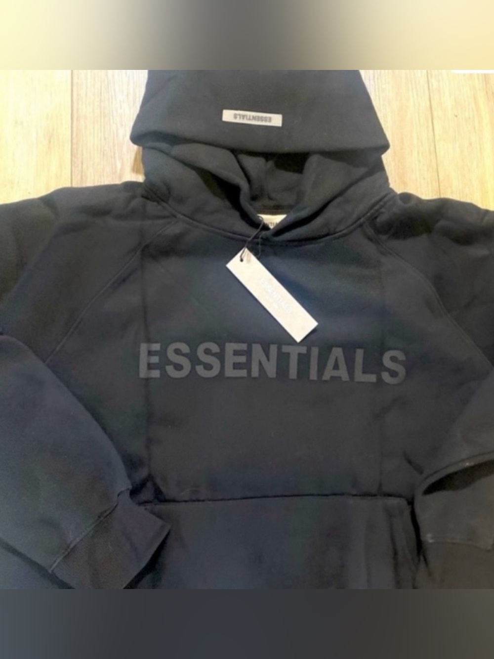 ESSENTIALS Men’s Black Hoodie Sweatshirt size S-NWT